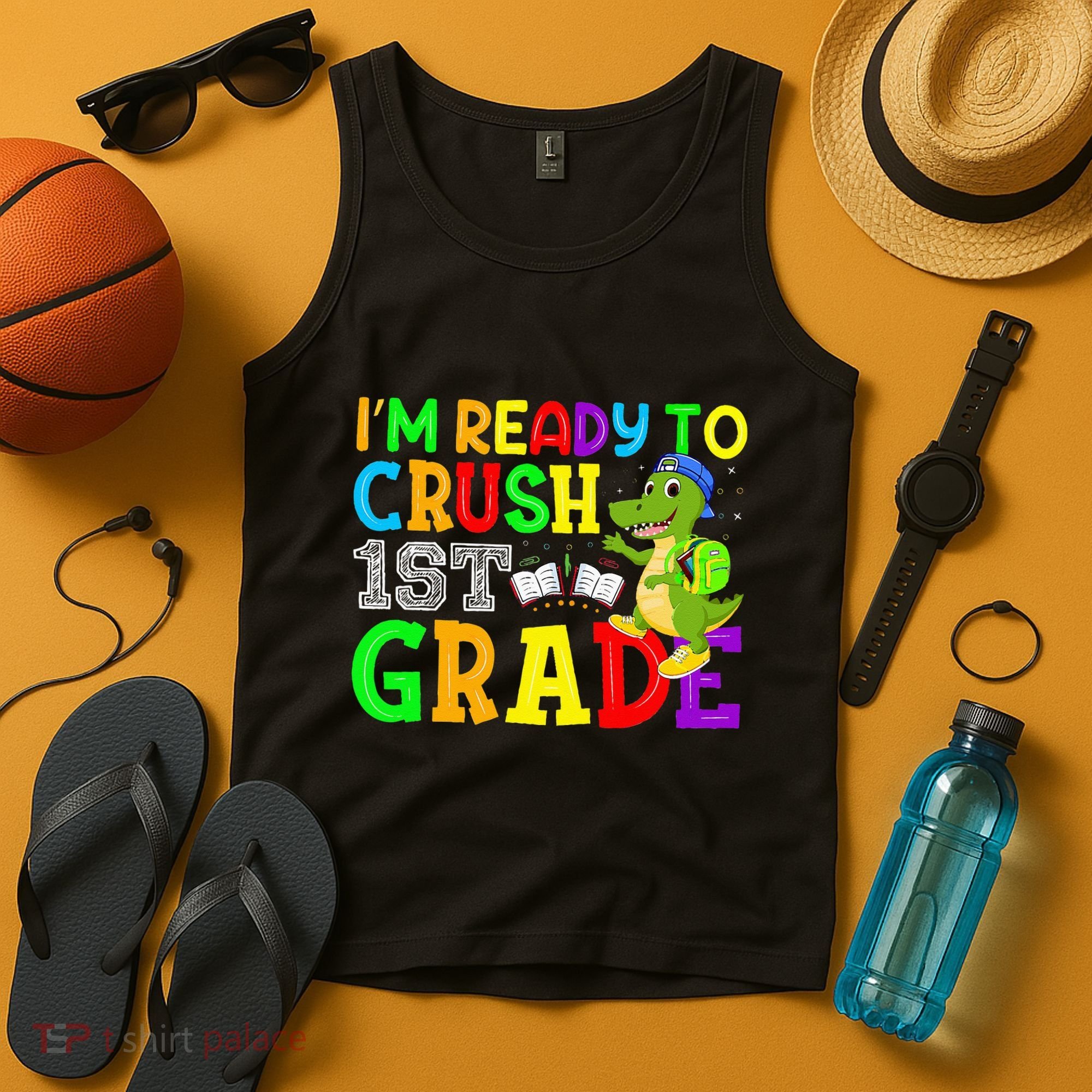 I'm Ready To Crush 1st Grade Truck Dinosaur Back To School Tank Top