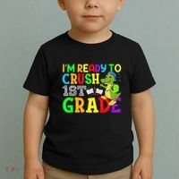 I'm Ready To Crush 1st Grade Truck Dinosaur Back To School Toddler T-Shirt thumb 2