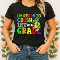 I'm Ready To Crush 1st Grade Truck Dinosaur Back To School Women's T-Shirt thumb 2