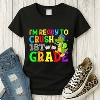 I'm Ready To Crush 1st Grade Truck Dinosaur Back To School Women's T-Shirt thumb 3