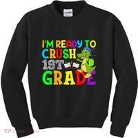 I'm Ready To Crush 1st Grade Truck Dinosaur Back To School Kids Sweatshirt thumb 0