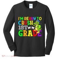 I'm Ready To Crush 1st Grade Truck Dinosaur Back To School Kids Long Sleeve Shirt thumb 0