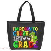I'm Ready To Crush 1st Grade Truck Dinosaur Back To School Tote Bag thumb 0