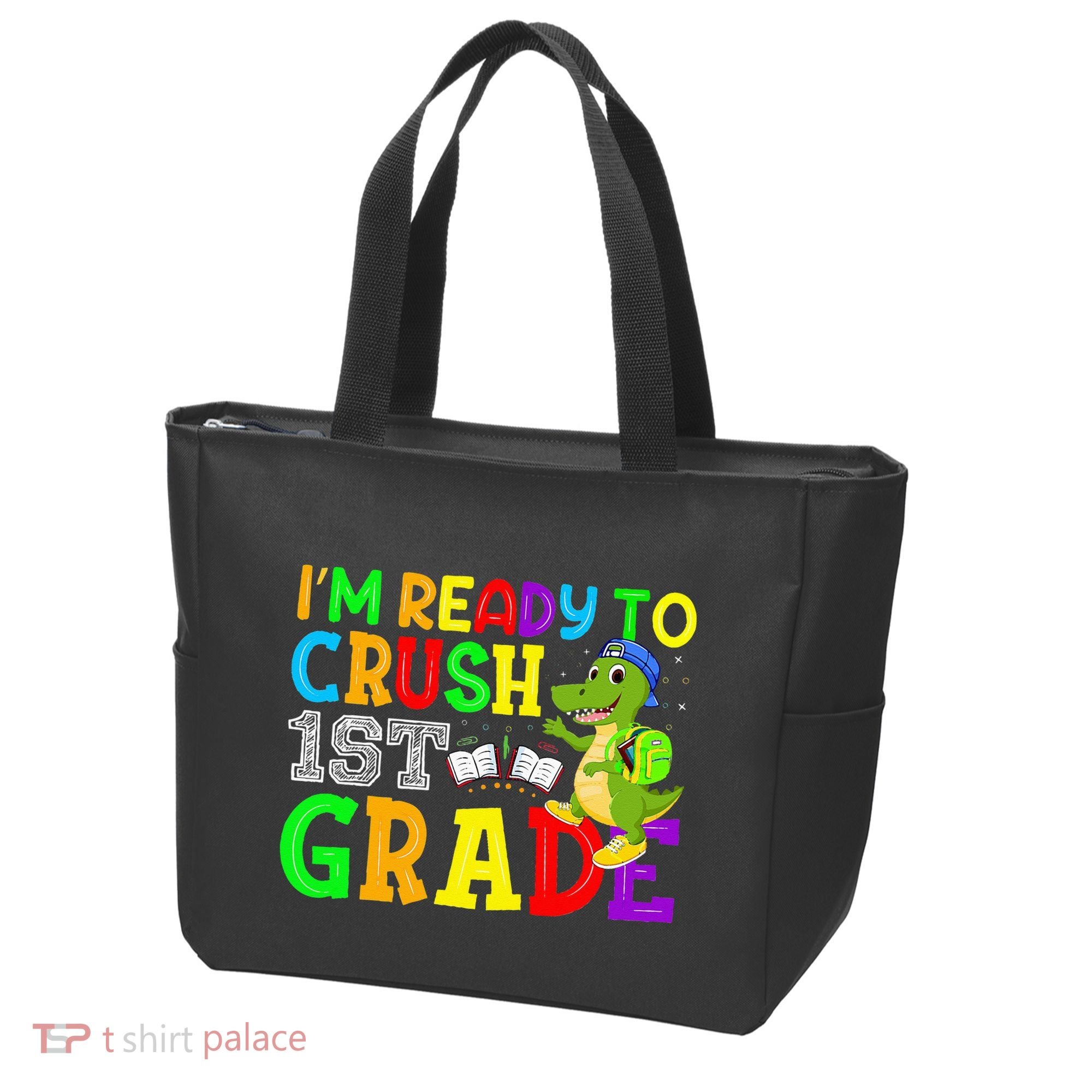 I'm Ready To Crush 1st Grade Truck Dinosaur Back To School Tote Bag