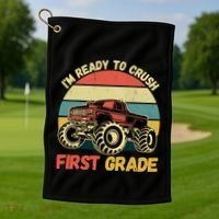 I`m Ready To Crush First Grade First Day Of First Grade Kids Golf Towel thumb 1