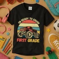 I`m Ready To Crush First Grade First Day Of First Grade Kids Kids T-Shirt thumb 3