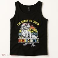 I'm Ready To Crush Kindergarten Dinosaur Back To School Tank Top thumb 2