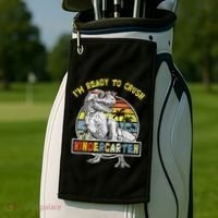 I'm Ready To Crush Kindergarten Dinosaur Back To School Golf Towel thumb 2