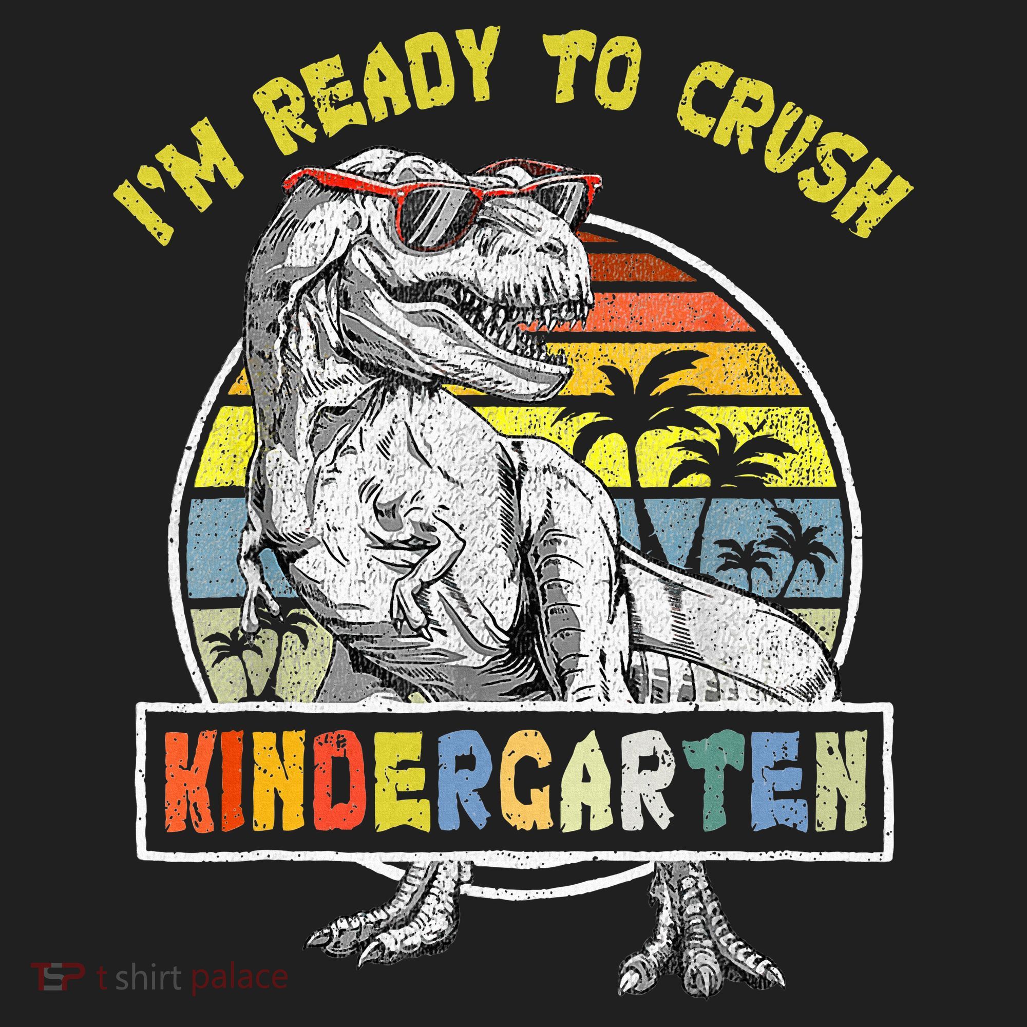 I'm Ready To Crush Kindergarten Dinosaur Back To School Golf Towel