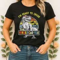 I'm Ready To Crush Kindergarten Dinosaur Back To School Women's T-Shirt thumb 2