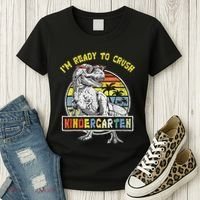 I'm Ready To Crush Kindergarten Dinosaur Back To School Women's T-Shirt thumb 3