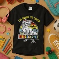 I'm Ready To Crush Kindergarten Dinosaur Back To School Kids T-Shirt thumb 3