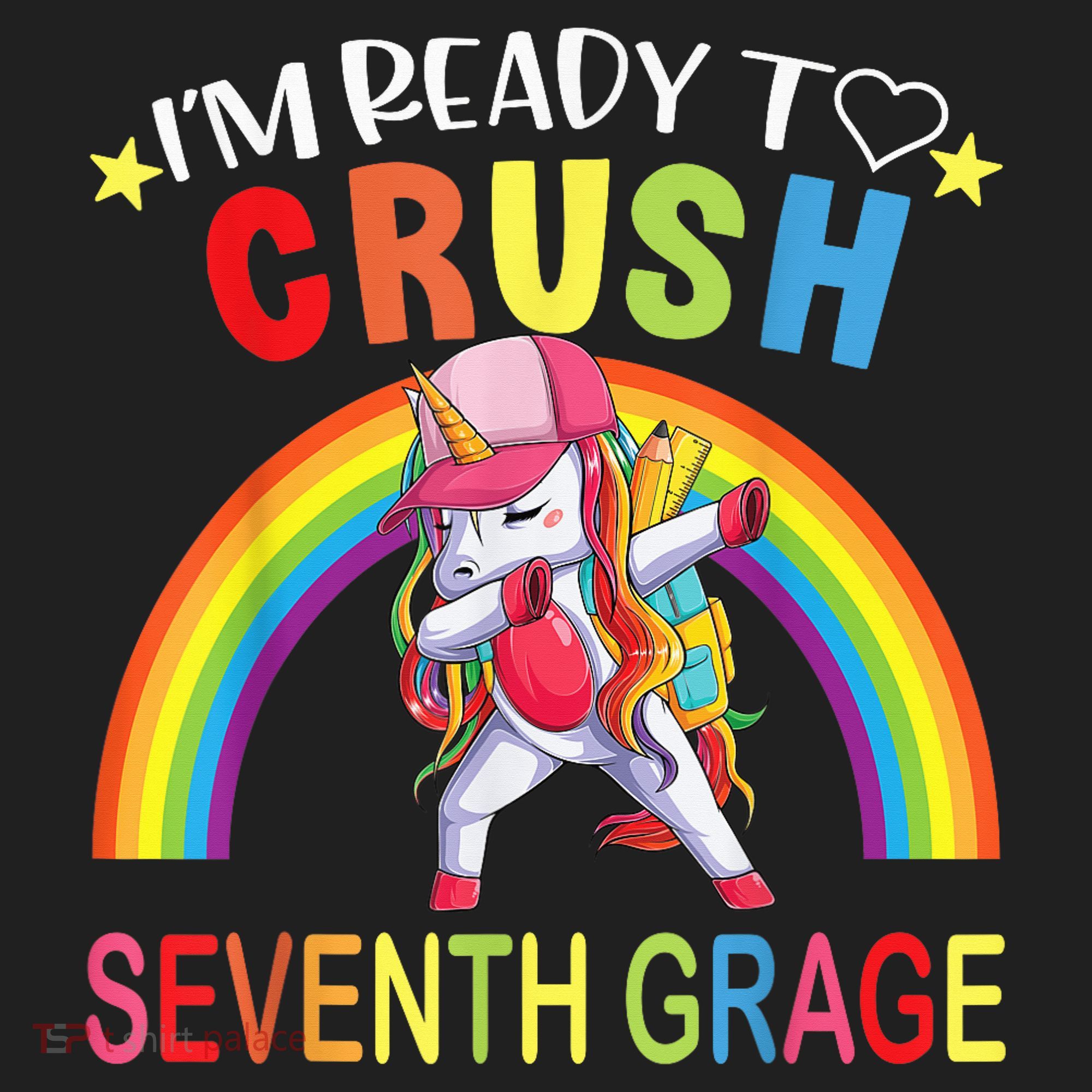 I'm Ready To Crush 7th Grade Dabbing Unicorn Back To School Women's Sweatshirt