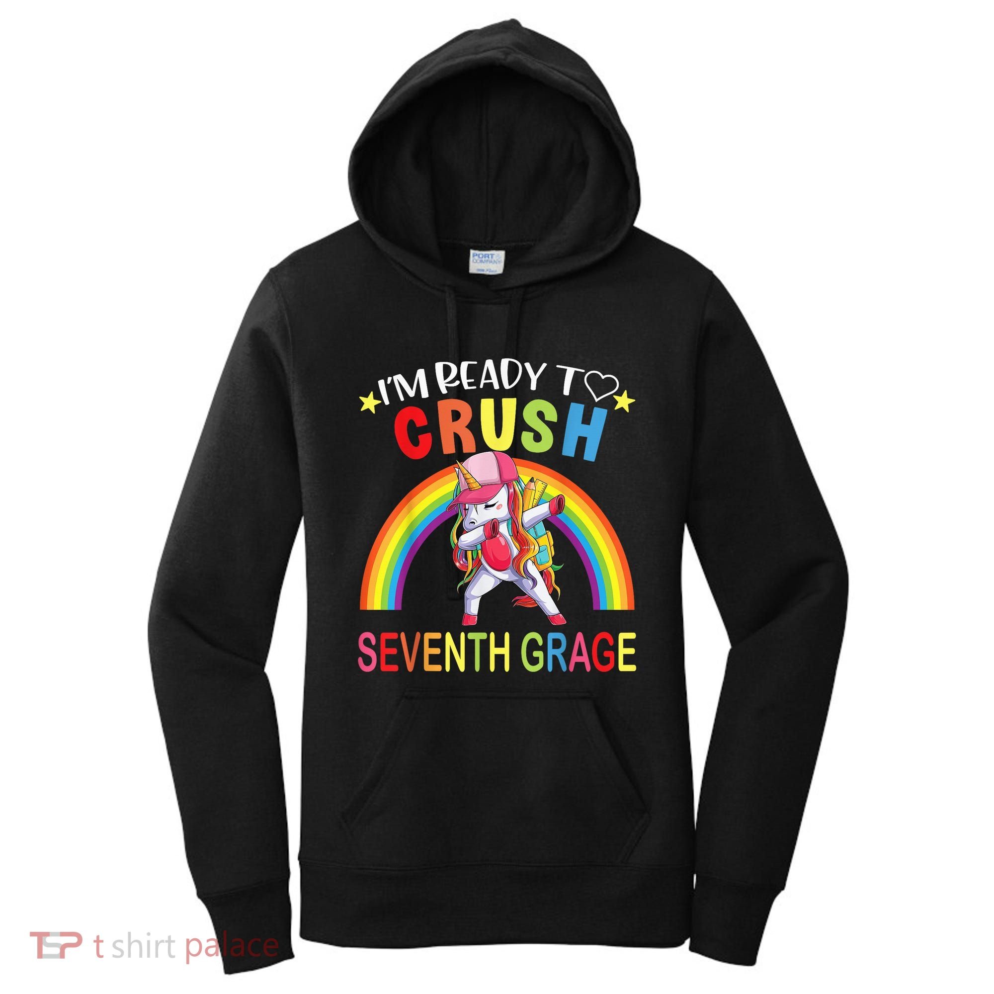 I'm Ready To Crush 7th Grade Dabbing Unicorn Back To School Women's Hoodie