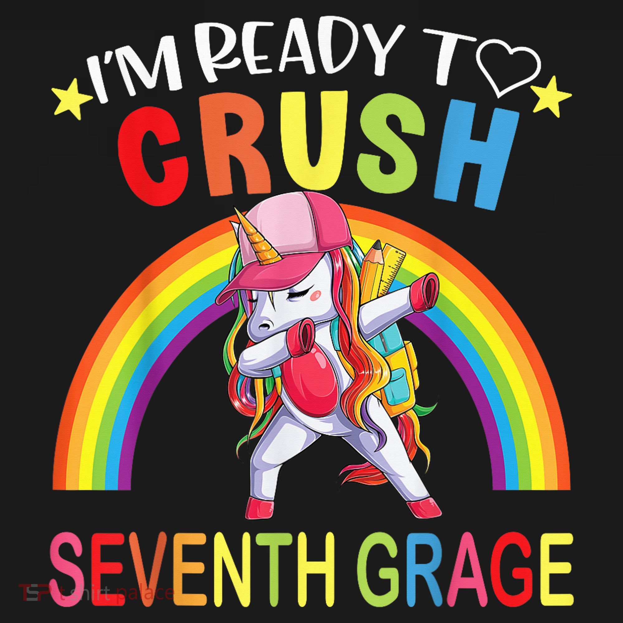 I'm Ready To Crush 7th Grade Dabbing Unicorn Back To School Women's Hoodie