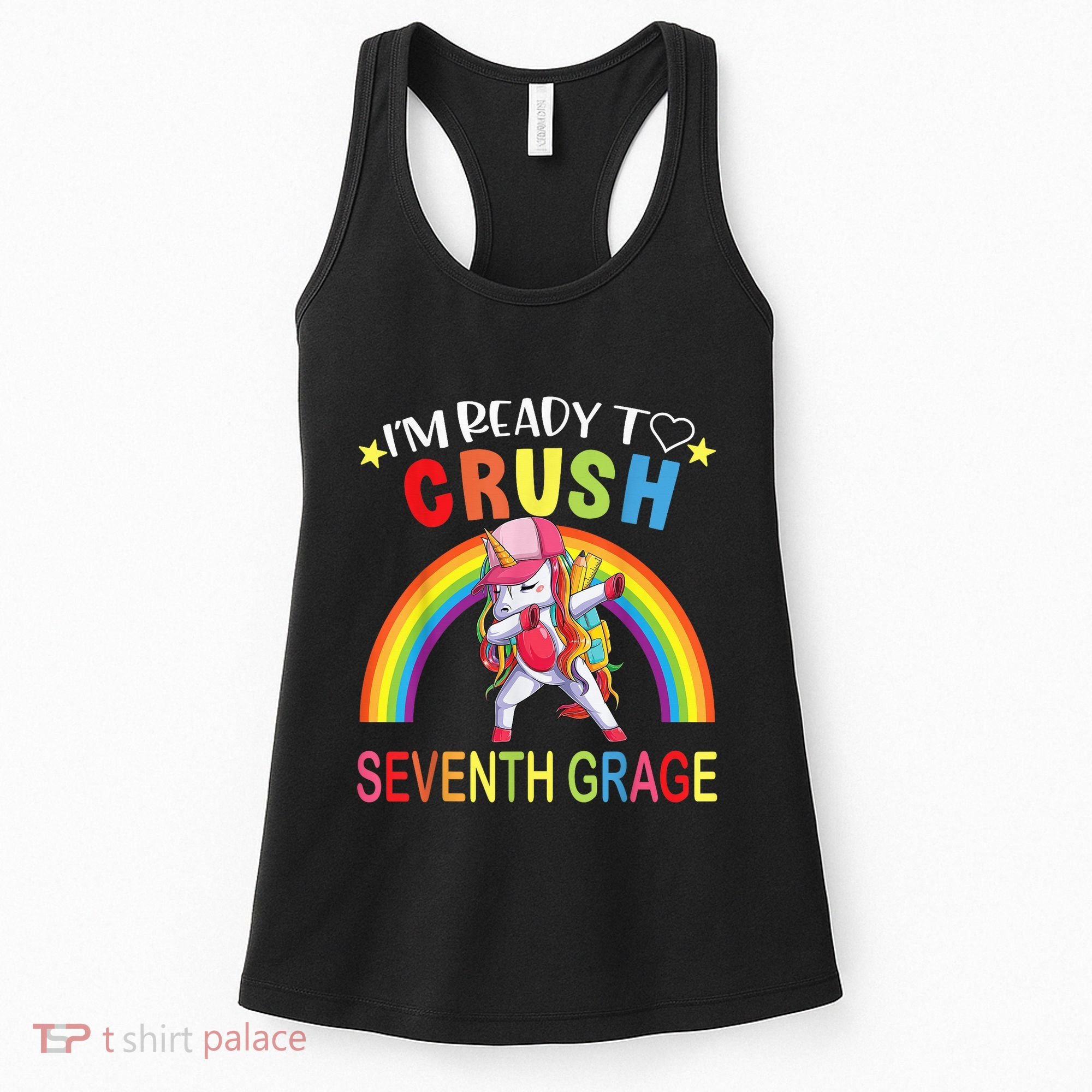 I'm Ready To Crush 7th Grade Dabbing Unicorn Back To School Women's Tank Top