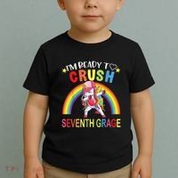 I'm Ready To Crush 7th Grade Dabbing Unicorn Back To School Toddler T-Shirt thumb 2