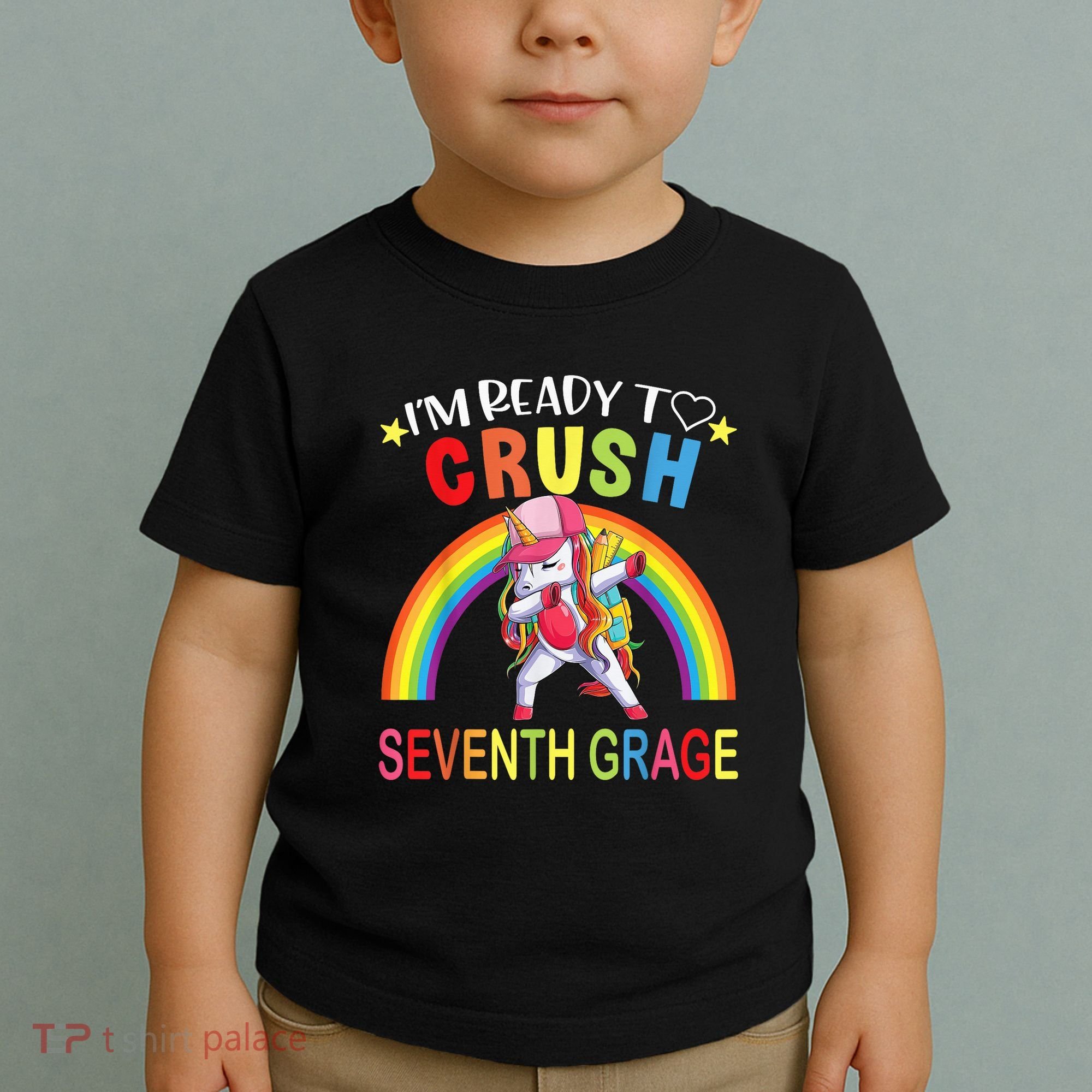 I'm Ready To Crush 7th Grade Dabbing Unicorn Back To School Toddler T-Shirt