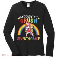 I'm Ready To Crush 7th Grade Dabbing Unicorn Back To School Women's Long Sleeve Shirt thumb 0