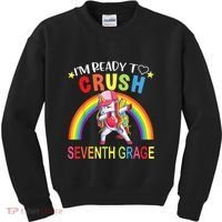 I'm Ready To Crush 7th Grade Dabbing Unicorn Back To School Kids Sweatshirt thumb 0
