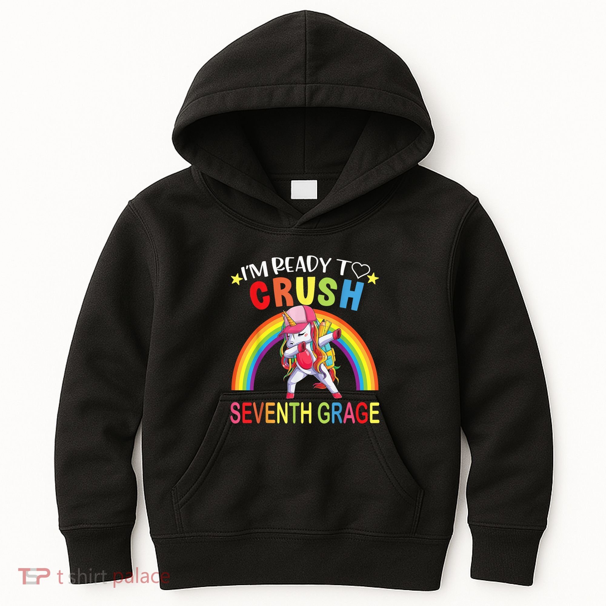 I'm Ready To Crush 7th Grade Dabbing Unicorn Back To School Kids Hoodie