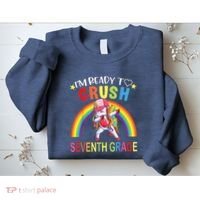 I'm Ready To Crush 7th Grade Dabbing Unicorn Back To School Sweatshirt thumb 2