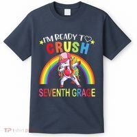 I'm Ready To Crush 7th Grade Dabbing Unicorn Back To School T-Shirt thumb 0