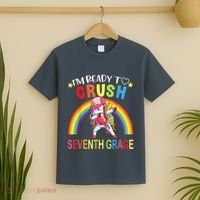 I'm Ready To Crush 7th Grade Dabbing Unicorn Back To School T-Shirt thumb 2