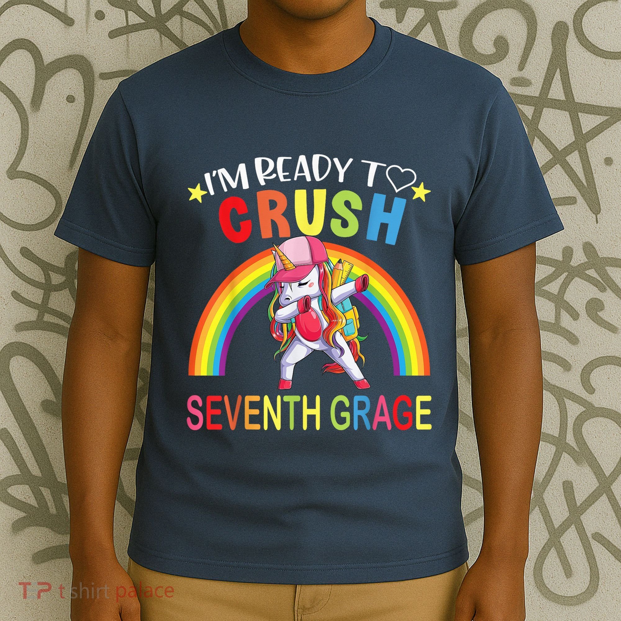 I'm Ready To Crush 7th Grade Dabbing Unicorn Back To School T-Shirt