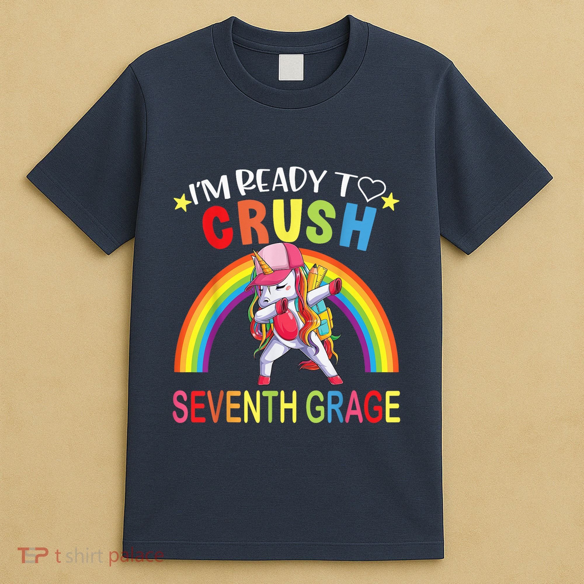 I'm Ready To Crush 7th Grade Dabbing Unicorn Back To School T-Shirt