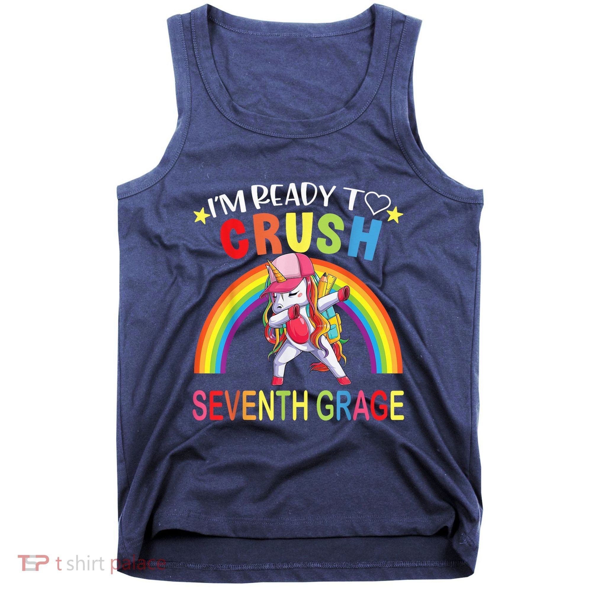 I'm Ready To Crush 7th Grade Dabbing Unicorn Back To School Tank Top