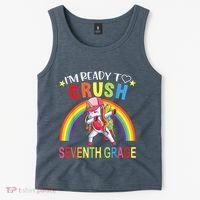 I'm Ready To Crush 7th Grade Dabbing Unicorn Back To School Tank Top thumb 2