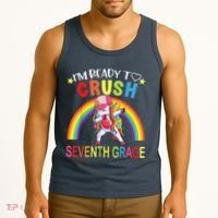 I'm Ready To Crush 7th Grade Dabbing Unicorn Back To School Tank Top thumb 3
