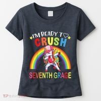 I'm Ready To Crush 7th Grade Dabbing Unicorn Back To School Women's T-Shirt thumb 0