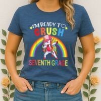 I'm Ready To Crush 7th Grade Dabbing Unicorn Back To School Women's T-Shirt thumb 2