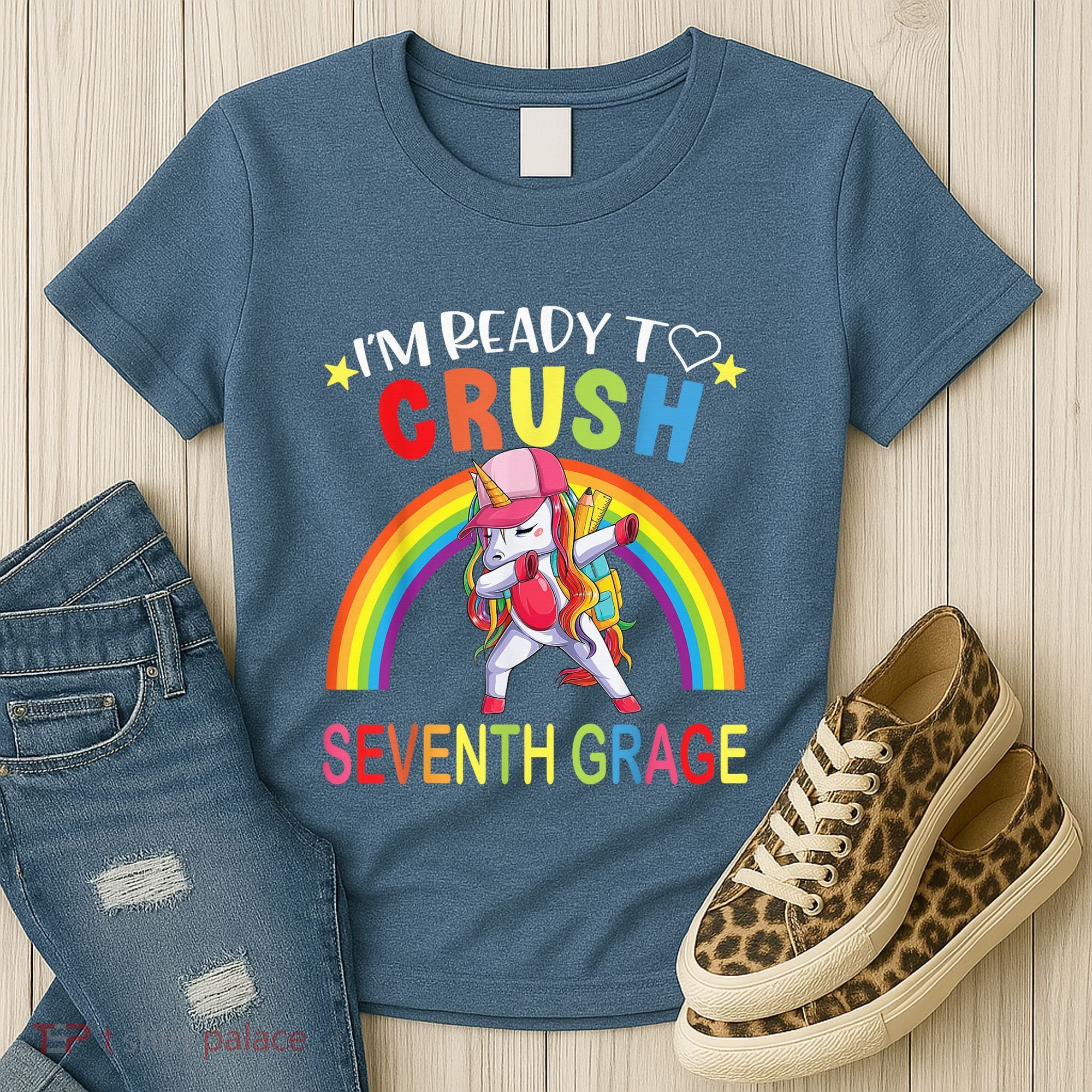 I'm Ready To Crush 7th Grade Dabbing Unicorn Back To School Women's T-Shirt