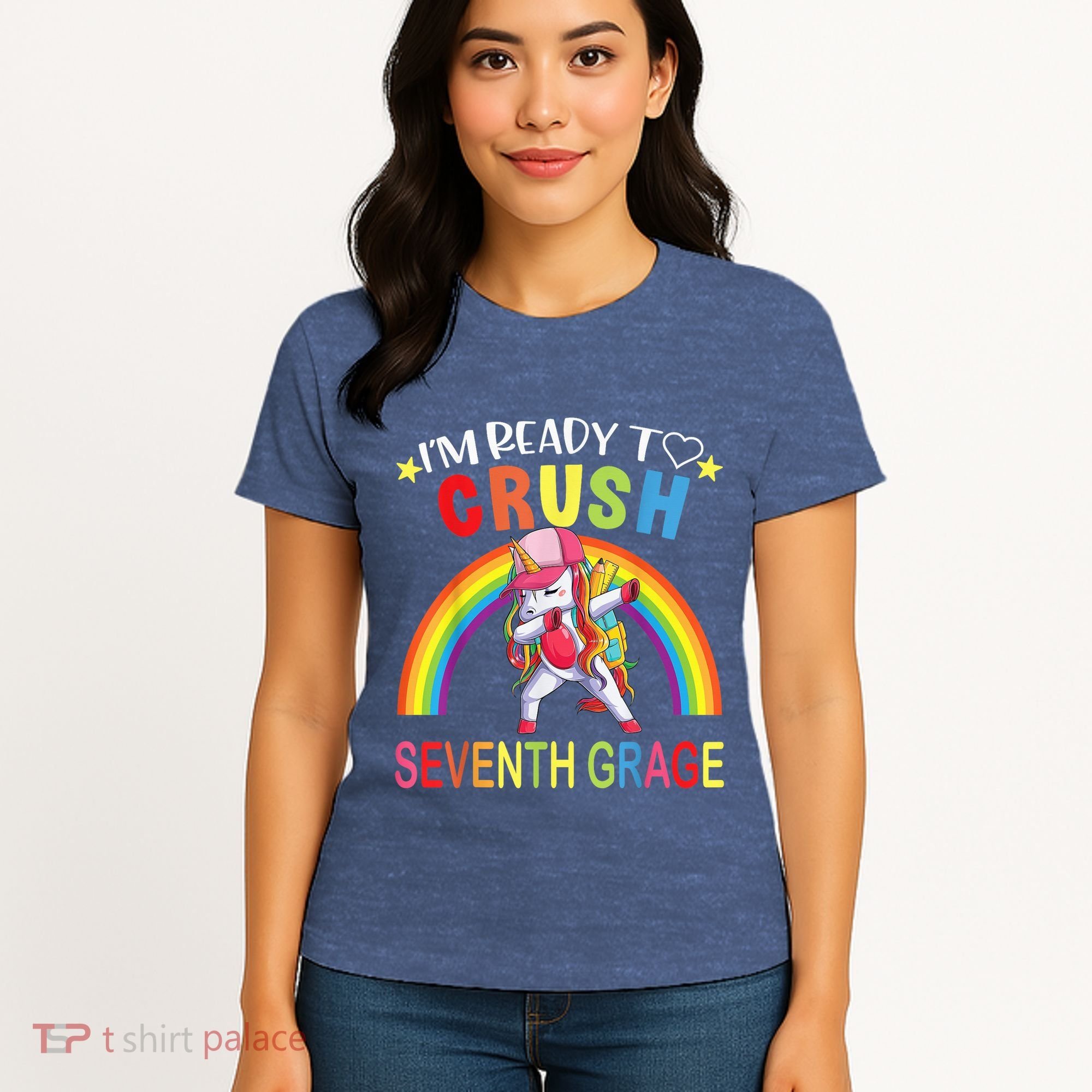 I'm Ready To Crush 7th Grade Dabbing Unicorn Back To School Women's T-Shirt