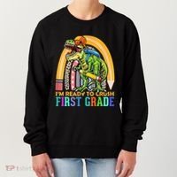 I'm Ready To Crush 1st Grade Dinosaur Back To School Women's Sweatshirt thumb 0