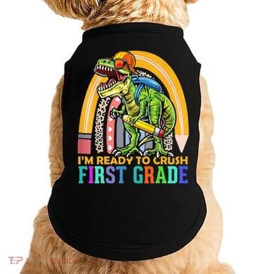 I'm Ready To Crush 1st Grade Dinosaur Back To School Doggie Tank