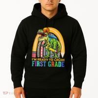 I'm Ready To Crush 1st Grade Dinosaur Back To School Hoodie thumb 2