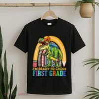 I'm Ready To Crush 1st Grade Dinosaur Back To School T-Shirt thumb 2