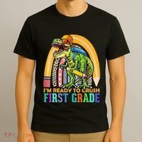 I'm Ready To Crush 1st Grade Dinosaur Back To School T-Shirt thumb 3