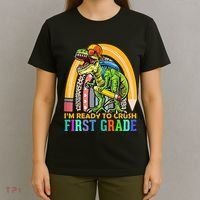 I'm Ready To Crush 1st Grade Dinosaur Back To School T-Shirt thumb 4