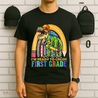 I'm Ready To Crush 1st Grade Dinosaur Back To School T-Shirt thumb 6