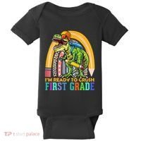 I'm Ready To Crush 1st Grade Dinosaur Back To School Baby Bodysuit thumb 0