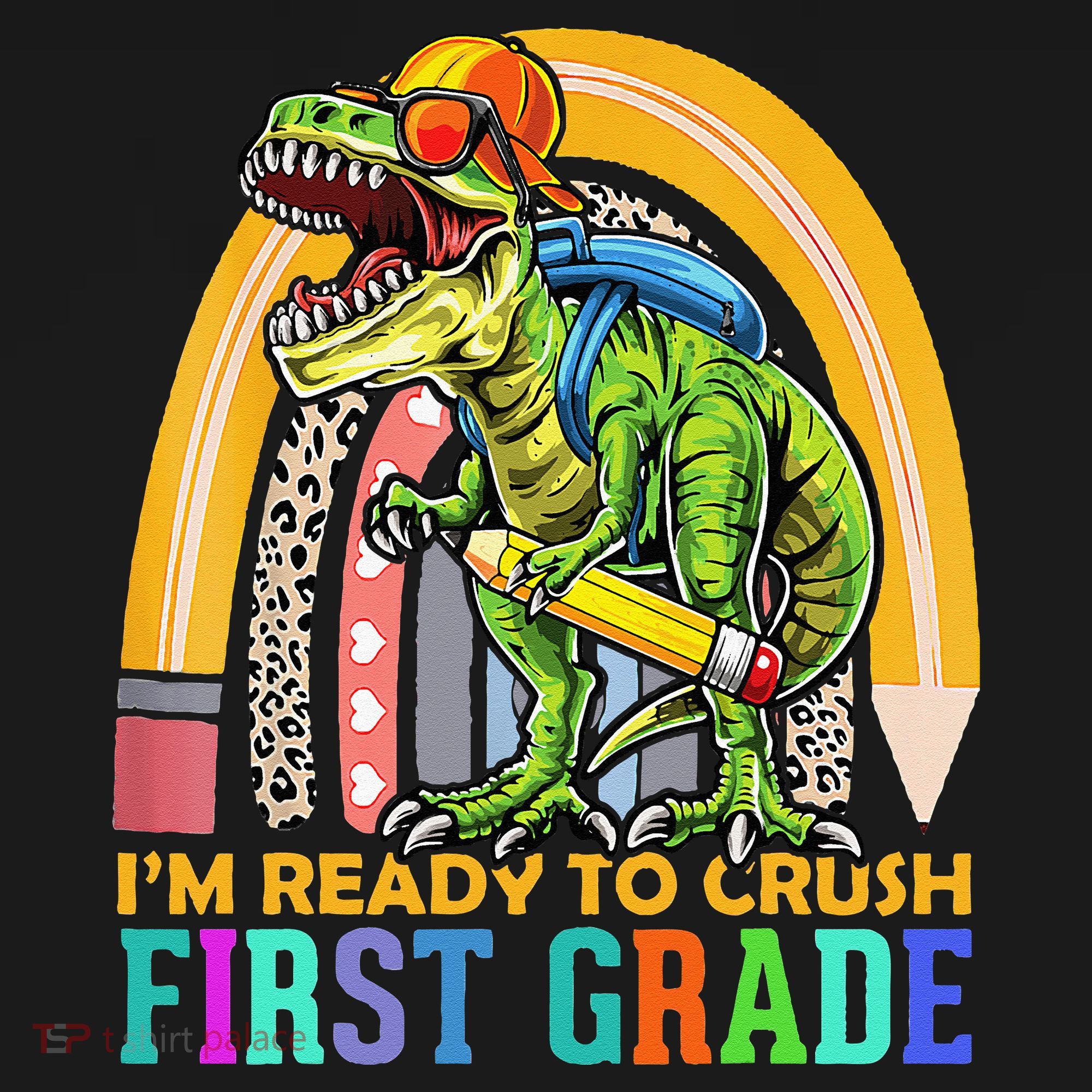 I'm Ready To Crush 1st Grade Dinosaur Back To School Baby Bodysuit
