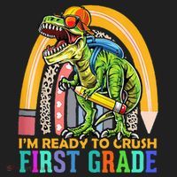 I'm Ready To Crush 1st Grade Dinosaur Back To School Hat thumb 2