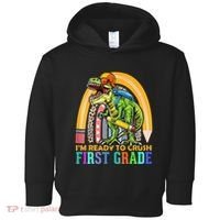 I'm Ready To Crush 1st Grade Dinosaur Back To School Toddler Hoodie thumb 0