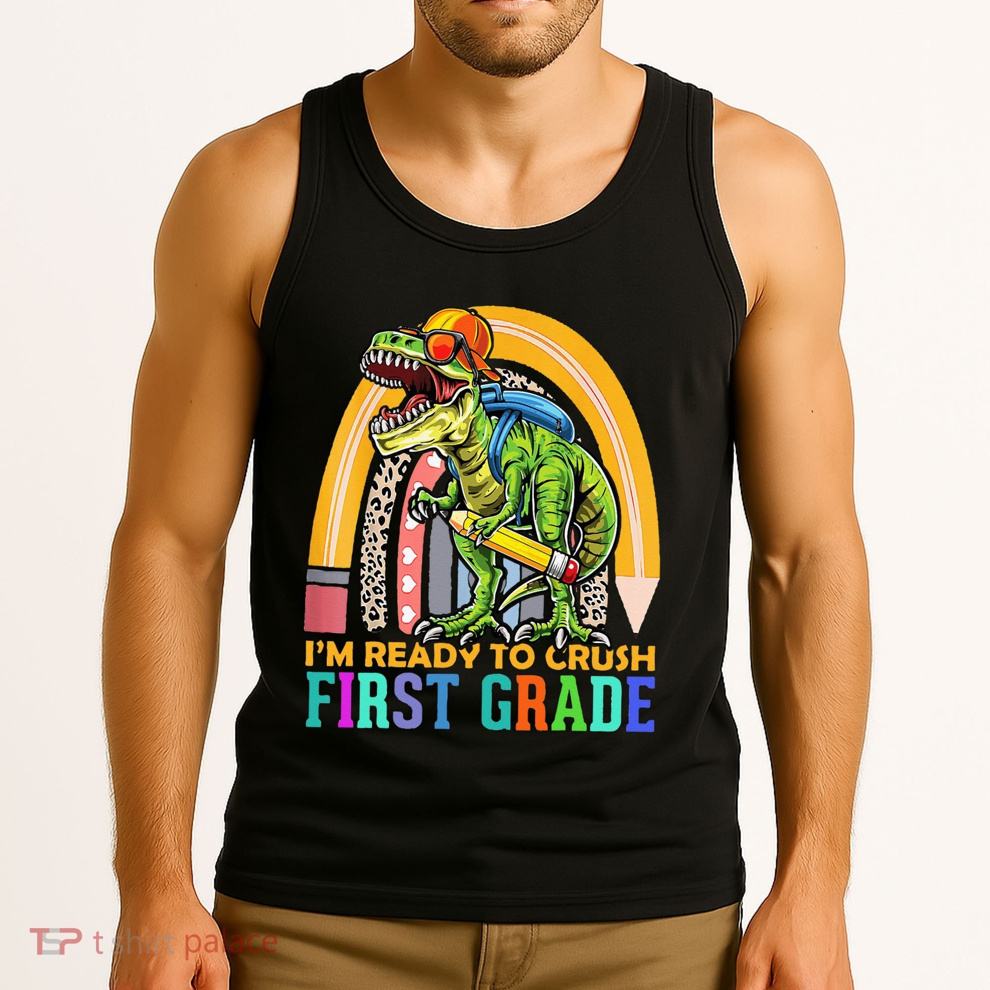 I'm Ready To Crush 1st Grade Dinosaur Back To School Tank Top