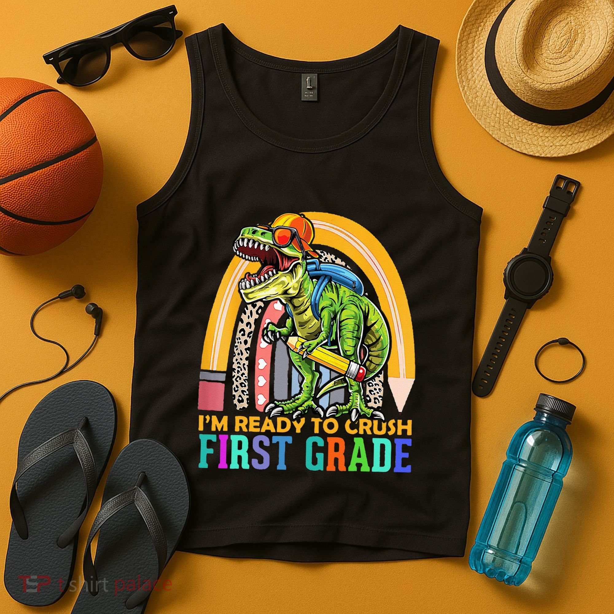 I'm Ready To Crush 1st Grade Dinosaur Back To School Tank Top